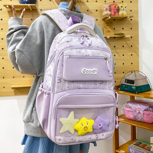 路可斯威可爱卡通书包女生小学生三到六年级校园背包初中生双肩包