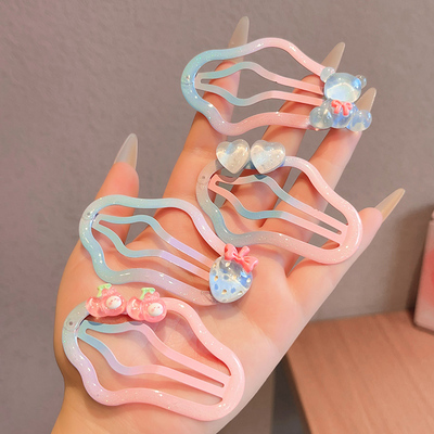 儿童云朵渐变色发夹女镂空侧边夹