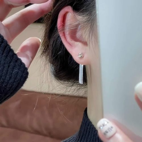 流苏耳环一款两戴耳钉女时尚气质