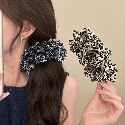 韩系缎面黑色蝴蝶结香蕉夹马尾夹