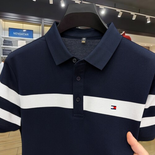Tommy汤米夏季条纹短袖POLO衫男