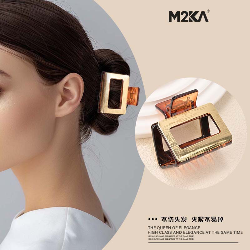 M2KA新款方形鲨鱼后脑勺小方夹气质高级感玳瑁色高端法式抓夹