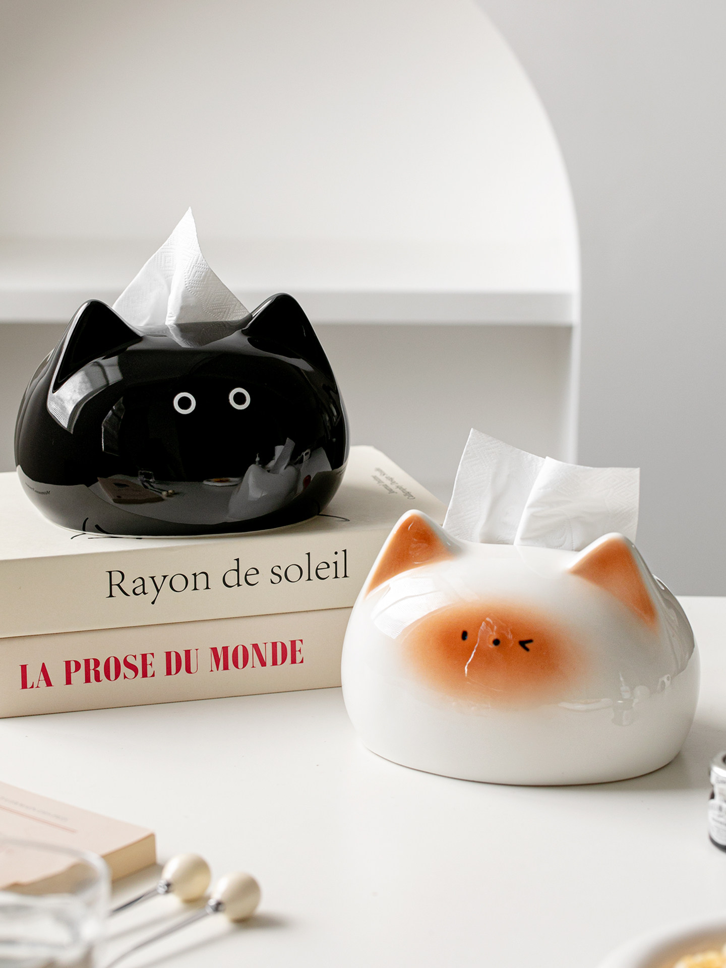 可爱的猫纸巾盒家庭客厅咖啡桌纸盒创意纸巾盒桌面收纳盒装饰饰品,家居饰品,装饰纸巾盒,淘宝优惠券,粉丝福利购,淘宝优惠卷