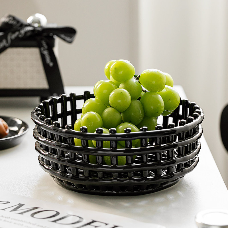 陶瓷编织果篮收纳筐创意糖果零食摆放果盘水果篮子水果盆茶几餐厅,餐饮具,果盆/果盘/果篮,淘宝优惠券,粉丝福利购,淘宝优惠卷