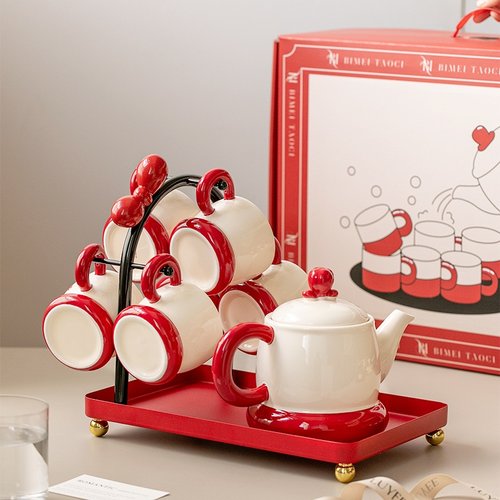创意结婚水具套装可爱喝水杯子家用客厅中式茶壶送礼茶具礼物礼品