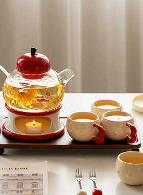 花茶壶蜡烛加热底座烛台下午茶水果茶壶茶杯咖啡壶家茶壶茶具套装