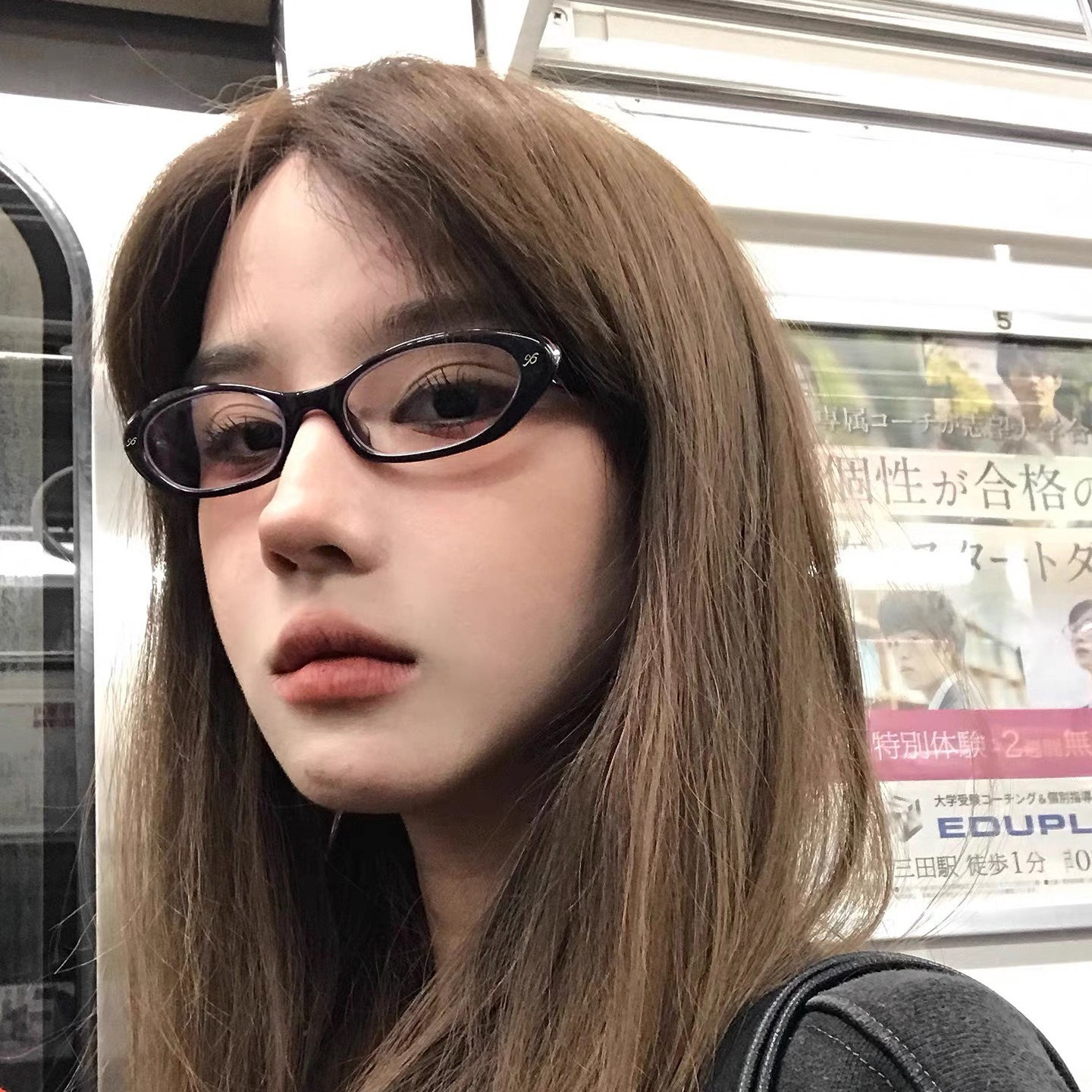 陌素黑色氛围感近视眼镜女复古