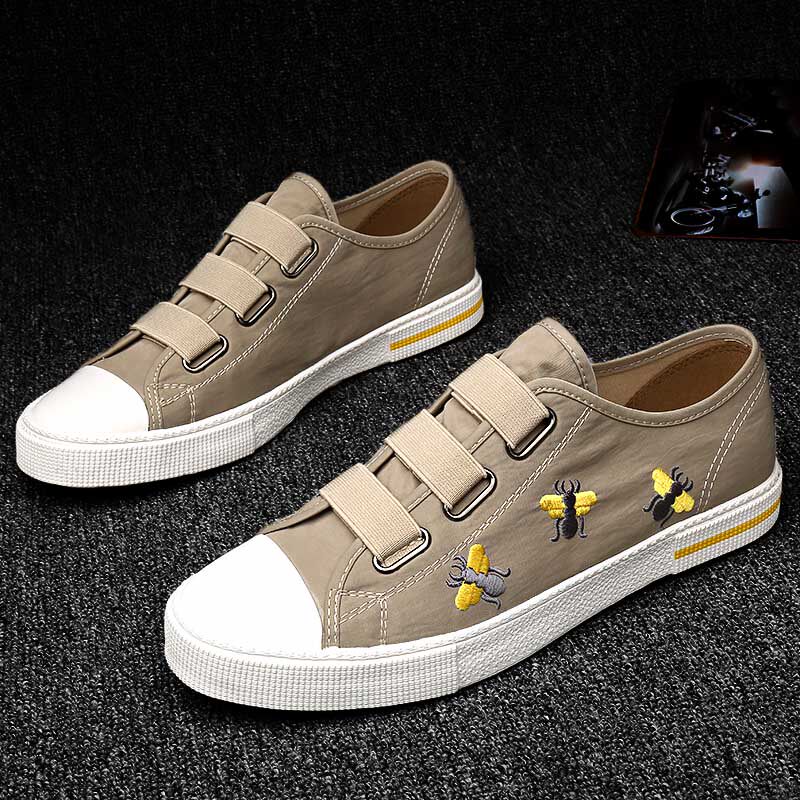 2026年新款春季潮鞋男士帆布鞋韩版休闲百搭懒人一脚蹬春秋板鞋男