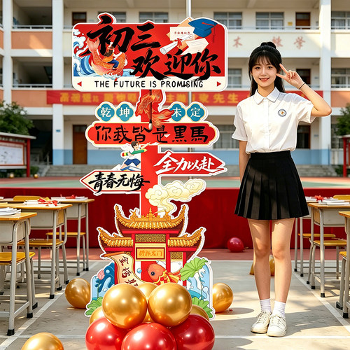 初三搬楼乔迁仪式感装饰立牌学校开学教室初三班级励志氛围布置