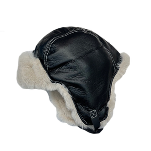 儿童帽子冬季加绒加厚雷锋帽中大童PU皮革护耳帽男女宝宝保暖帽潮