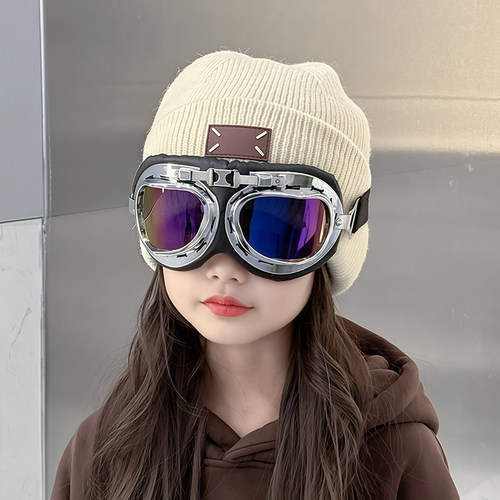 儿童护目眼镜飞行时尚防风沙尘户外运动摩托车哈雷眼镜宝宝滑雪镜