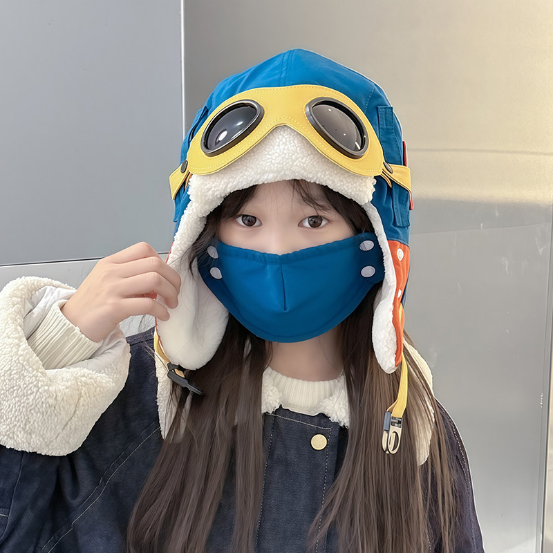 儿童小熊飞行员帽子冬季男童雷锋帽女护耳防风防寒加绒保暖面罩帽,童装/婴儿装/亲子装,帽子,淘宝优惠券,粉丝福利购,淘宝优惠卷