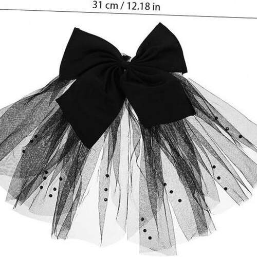 森系新娘头纱简约韩式蝴蝶结蓬蓬头饰短款写真超仙百搭婚纱配饰品