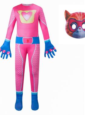 定制SuperKitties超级猫咪连体紧身衣万圣节cos服装舞台表演服饰