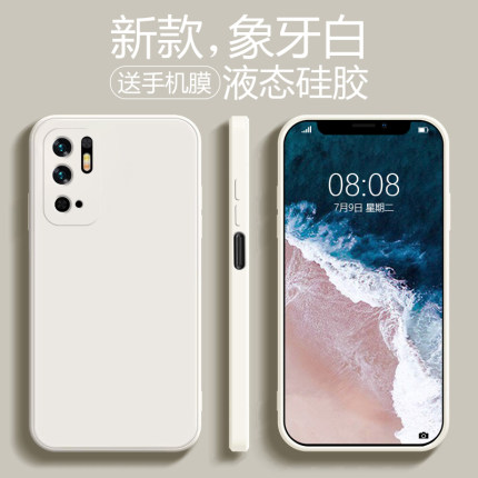 适用小米红米note10手机壳红米note10pro液态硅胶软保护套Redmi note10 5G版魔方直边全包像头简约时尚男防摔