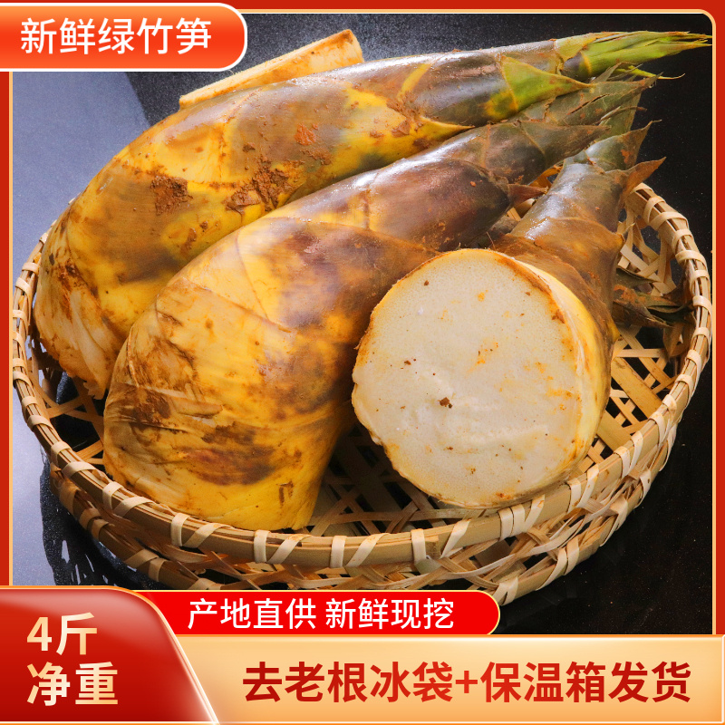 新鲜福建春夏带壳时令4斤绿竹笋