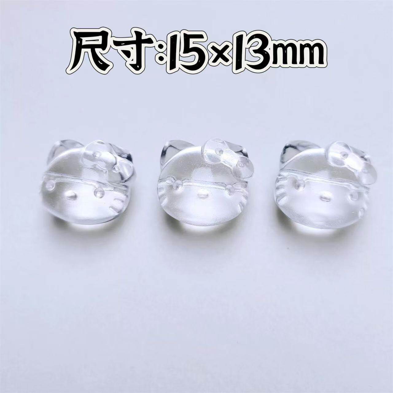 【同壹】天然白水晶雕刻通孔HelloKitty头像水晶DIY配件 多样性发