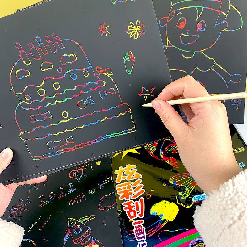 炫彩刮画纸 diy手工a4刮刮画幼儿园学生都市夜景黑色刮蜡纸16K创意绘画刮花纸益智早教美术课儿童魔术刮画本|ruв категории электронный словарь/электрический бумажных книг/канцелярские принадлежности, рисовальный прибор/живописи материалов/каллиграфия товаров, детям это - от Buy2taobao.com для оказания профессиональной услуги покупки агента Taobao