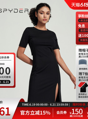 SPYDER蜘蛛春夏女URBAN LIFE时尚休闲开叉短袖收腰连衣裙24MS464W