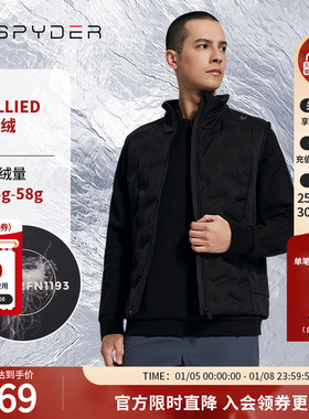 SPYDER蜘蛛秋冬男TRAINING保暖马甲简约半高领羽绒服背心24MR237M