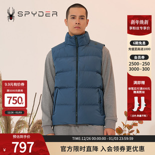 SPYDER蜘蛛秋冬男SKI LIFE保暖马甲户外运动休闲羽绒背心23MF223M