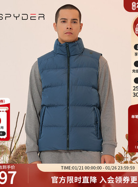 SPYDER蜘蛛秋冬男SKI LIFE保暖马甲户外运动休闲羽绒背心23MF223M