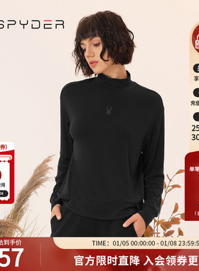 SPYDER蜘蛛秋冬女SKI LIFE舒适保暖圆领长袖T恤打底上衣23CF418W