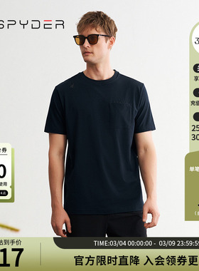 SPYDER蜘蛛春夏男子URBAN LIFE吸湿透气运动圆领短袖T恤24MS475M