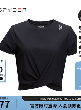 SPYDER蜘蛛春夏女TRAINING弹力修身显瘦运动圆领短袖T恤24CS444W