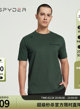 SPYDER蜘蛛春夏男SKI LIFE休闲纯色日常运动上衣短袖T恤24CS411M