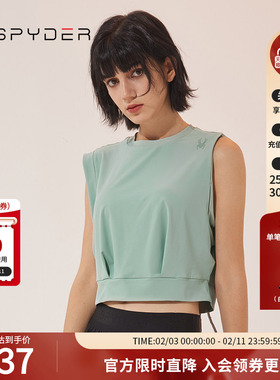 SPYDER蜘蛛春夏女356 STYLE亲肤透气运动宽松圆领无袖T恤23CS436W