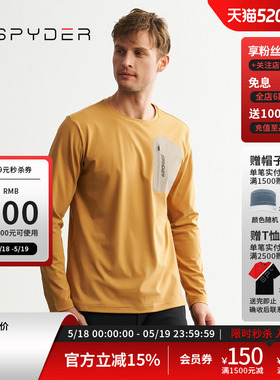 SPYDER蜘蛛秋冬男MOUNTAIN LIFE休闲舒适柔软圆领长袖T恤24CF421M