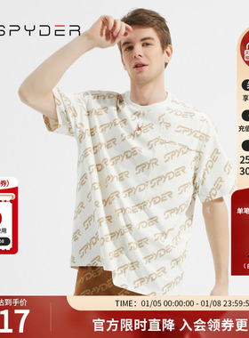 SPYDER蜘蛛男子圆领经典配色宽松舒适356 STYLET恤23CS447M