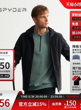 SPYDER蜘蛛秋冬男子MOUNTAIN LIFE针织保暖连帽夹克外套24MF103M