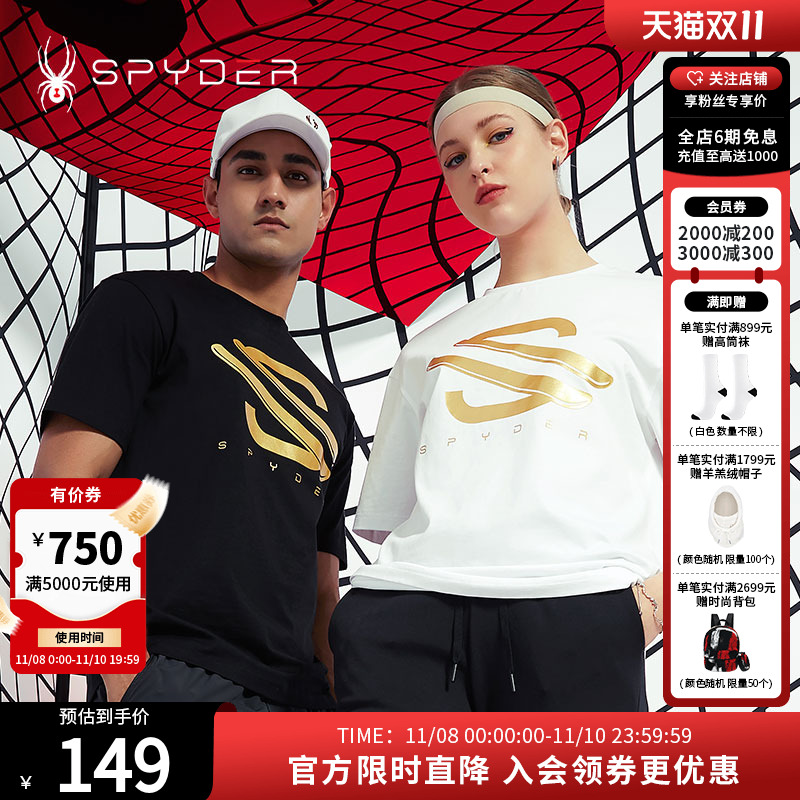 SPYDER短袖男子女子圆领T恤