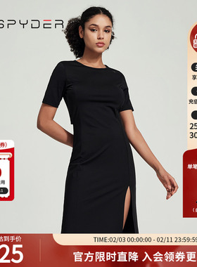 SPYDER新品女子URBAN LIFE时尚休闲开叉短袖收腰连衣裙24MS464W