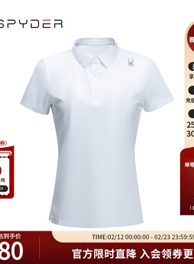 SPYDER蜘蛛春夏女子TRAINING透气休闲运动短袖POLO衫T恤24MS454W