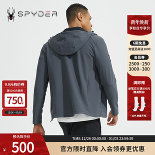 SPYDER蜘蛛男子TRAINING合体连帽保暖弹力素色运动夹克23ES101M