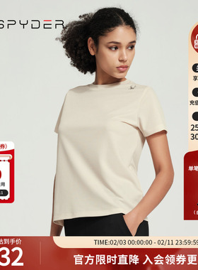 SPYDER蜘蛛春夏女子URBAN LIFE透气凉感休闲纯色短袖T恤24MS448W