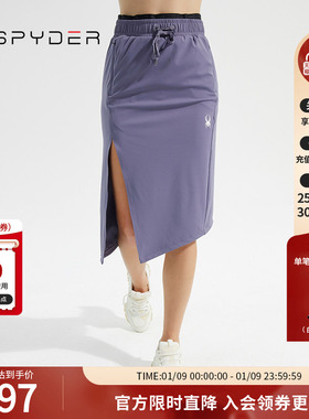 SPYDER蜘蛛春夏女子356 STYLE不规则斜面抽绳中长半身裙23CS528W