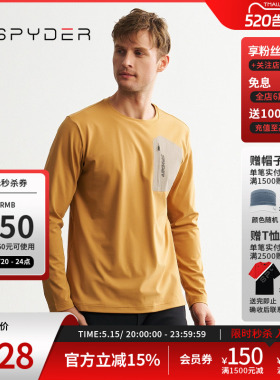 SPYDER蜘蛛秋冬男MOUNTAIN LIFE休闲舒适柔软圆领长袖T恤24CF421M