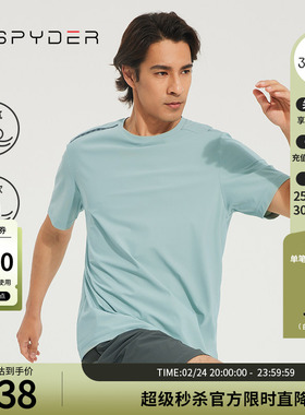 SPYDER蜘蛛男子圆领短袖印花TRAININGT恤23MR455M