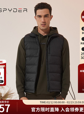 SPYDER蜘蛛秋冬男TRAINING户外运动保暖防风羽绒背心马甲23MF231M