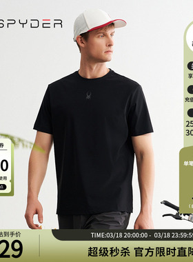 SPYDER蜘蛛春夏男TRAINING简洁弹力透气休闲短袖圆领T恤24MS471M