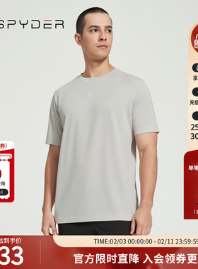 SPYDER蜘蛛春夏男子URBAN LIFE休闲直筒宽松纯色短袖T恤24MS409M