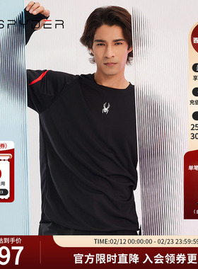 SPYDER蜘蛛男子圆领拼接透气撞色TRAINING长袖T恤23CS427M