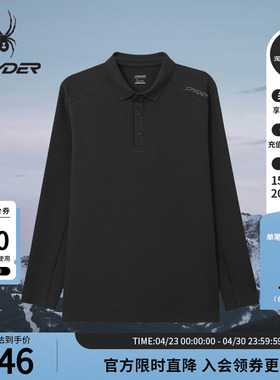 SPYDER蜘蛛秋冬男子透气耐磨吸湿休闲运动长袖翻领POLO衫25MF421M