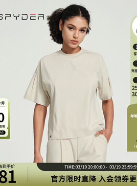 SPYDER春夏新品SKI LIFE休闲短袖T恤基础纯色运动上衣女24CS406W