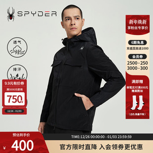 SPYDER蜘蛛春秋男子URBAN LIFE运动保暖透气高领连帽夹克24ES101M