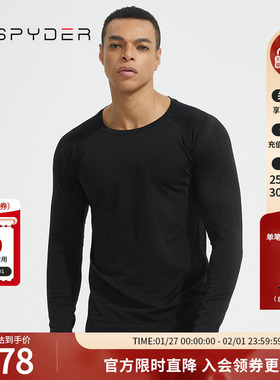 SPYDER蜘蛛秋冬男FREE SKI简约弹力吸湿透气舒适打底上衣22CF403M